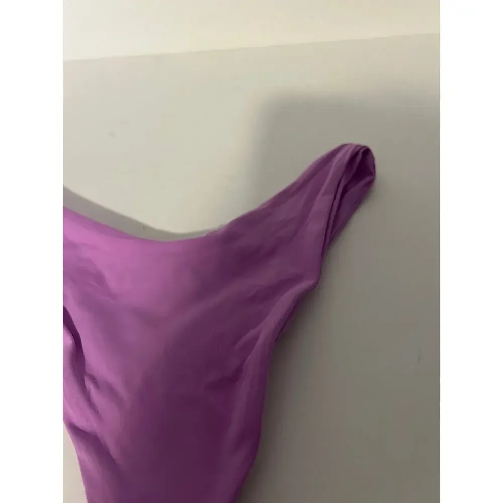 NWT L*Space Women's Cabana Bitsy Bikini Swim Bottom High Leg Jewel Purple Size S
